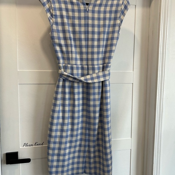 Ann Taylor Blue and White gingham belted Dress - Picture 5 of 7